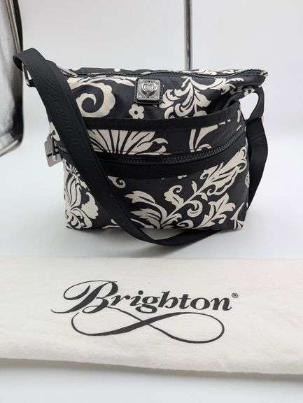 Brighton “Thirty One” black and white nylon crossbody. image