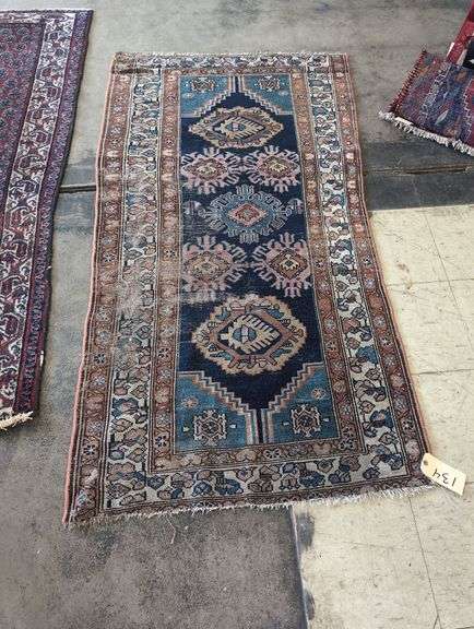 badly worn handmade  Rug 3'2"x6' image
