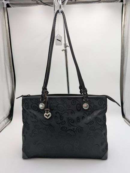 Brighton “Mevelyn” black textured nylon tote image