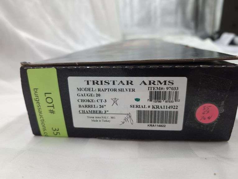 Tri-Star Arms  20 gauge semi automatic shotgun   Model Raptor Silver   SN# KRA114922