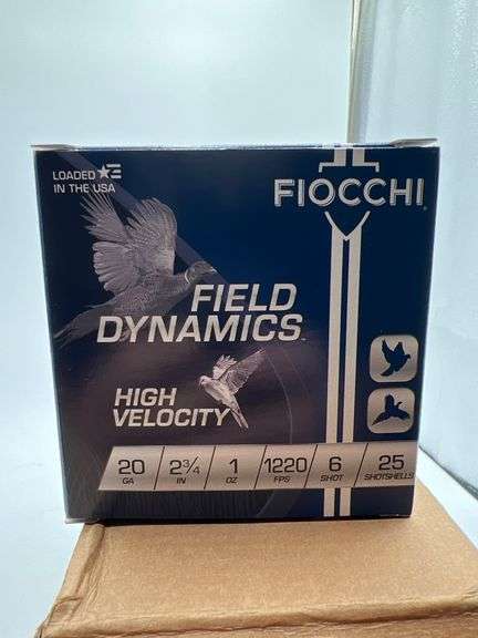 250 Fiocchi shotshells20 gauge 2 3/4 high velocity #6 shot image