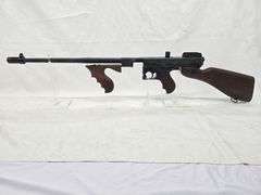 AUTO ORDANCE  45ACP  THOMPSON 1927 A-1 "CHICAGO TYPEWRITER" "TOMMY GUN"  SN# KAP3737  DRUM MAG, AND 2 STICK MAGAZINES, UNFIRED