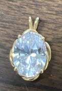 14k Yellow gold and CZ pendant