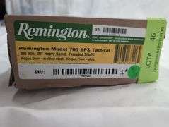 Remington  Caliber .308 Win  Model 700 SPS Tactical Bolt Action Rifle   RAR024474  20" Heavy Barrel, hogue over Molded stock hinged foreplate