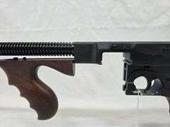 AUTO ORDANCE  45ACP  THOMPSON 1927 A-1 "CHICAGO TYPEWRITER" "TOMMY GUN"  SN# KAP3737  DRUM MAG, AND 2 STICK MAGAZINES, UNFIRED