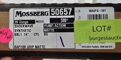 Mossberg  20 Gauge Pump Auction  Shockwave  V1847522  Box & Paper