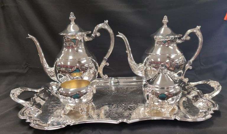 B Rogers Silverplated Tea Set image