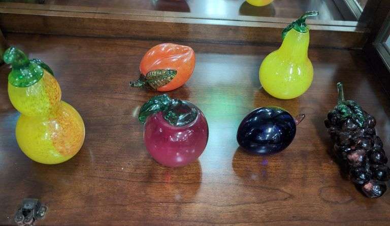 Six Pieces of Zimmerman Art Glass Fruits image
