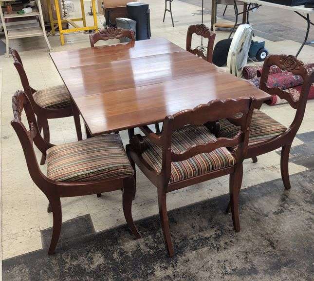 Willett Wildwood Cherry, Dropleaf Table & 6 Roseback Chairs image