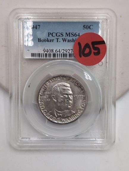1947 Booker T Washington Commeratative Half Dollar PCGS MS-64 image