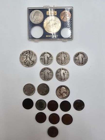 $2.95 mixed coin lot including silver and 1862 Indian Head cent image