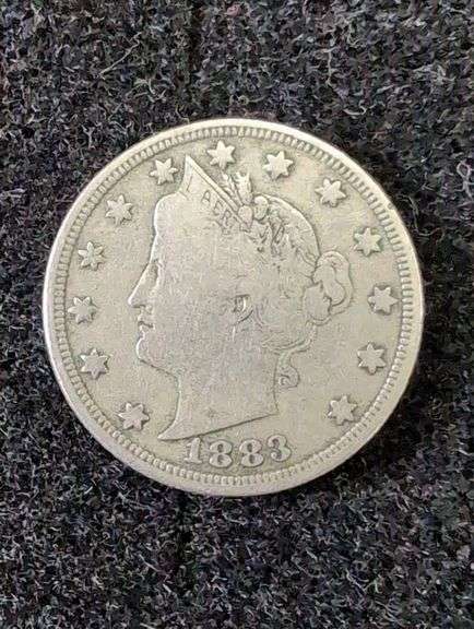 1883 LIBERTY "V" NICKEL WITH CENTS image