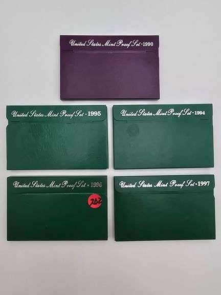 five United States Proof Sets 1990,94,95,96,97 image