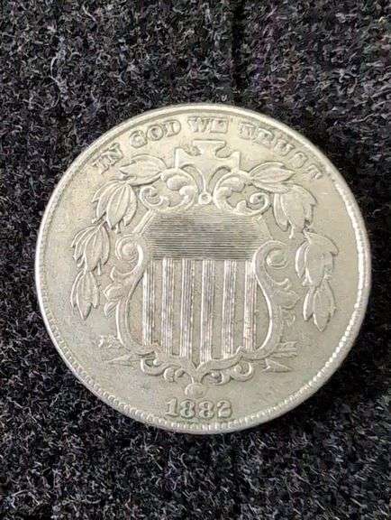 1882 SHIELD NICKEL image