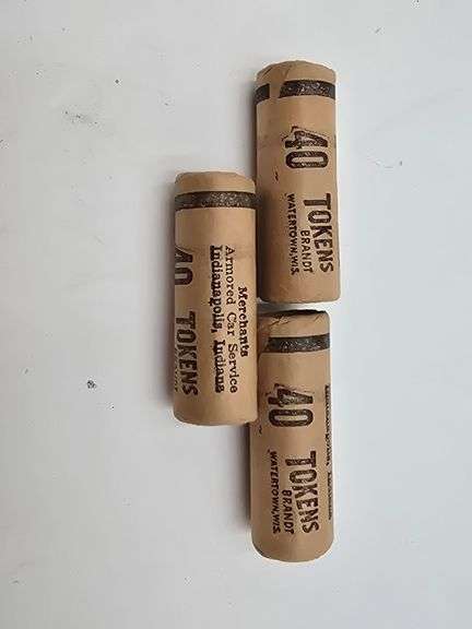 3 rolls of Indianapolis Railway Tokens, Robert J Todd President image