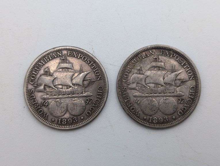 2 1893 Columbian Commerative Half Dollars image
