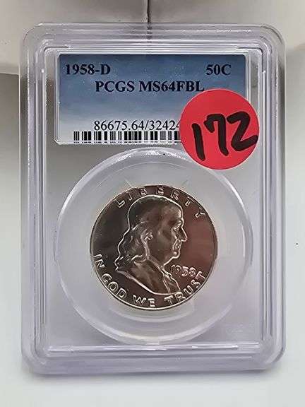 1958 - D Franklin Half Dollar PCGS MS64FBL image