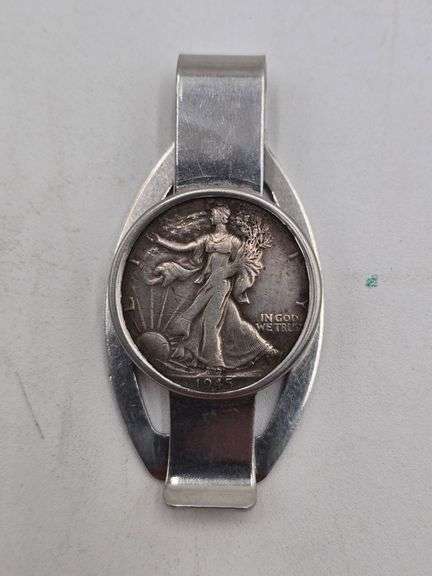 1945 Walking Liberty Half Dollar Money Clip image