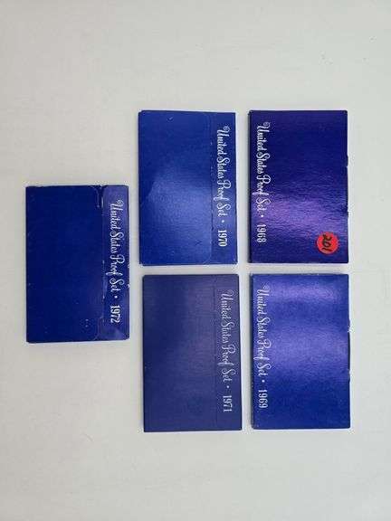 five United States Proof Sets 1968-1972 image