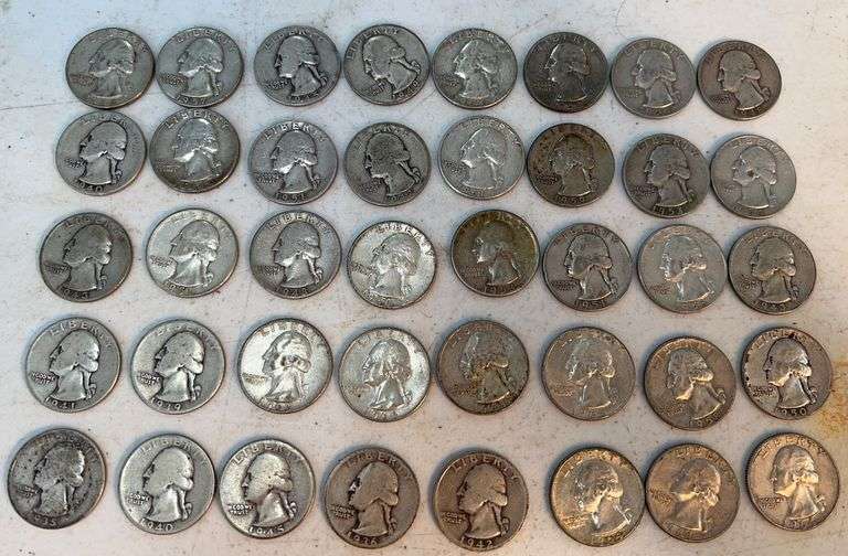 $10.00 Face Value 90% Washing Quarters mixed dates image