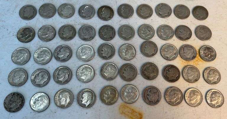 $5.00 Face Value 90% Silver Roosevelt Dimes image