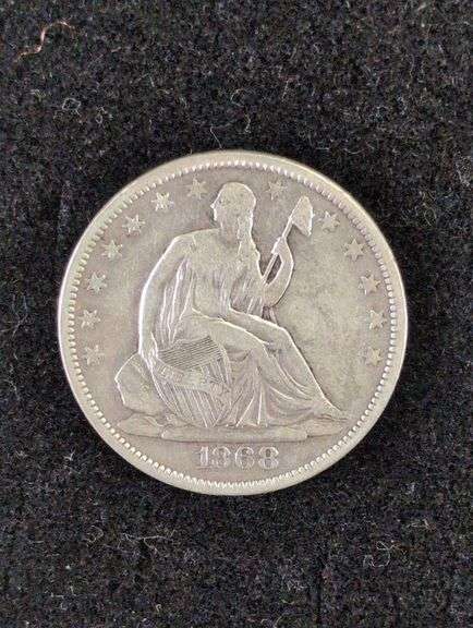 1868-S SEATED HALF DOLLAR image