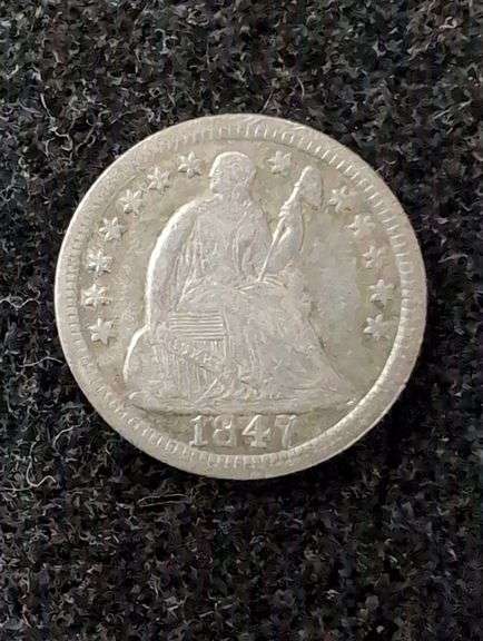 1847 SEATED HALF DIME image