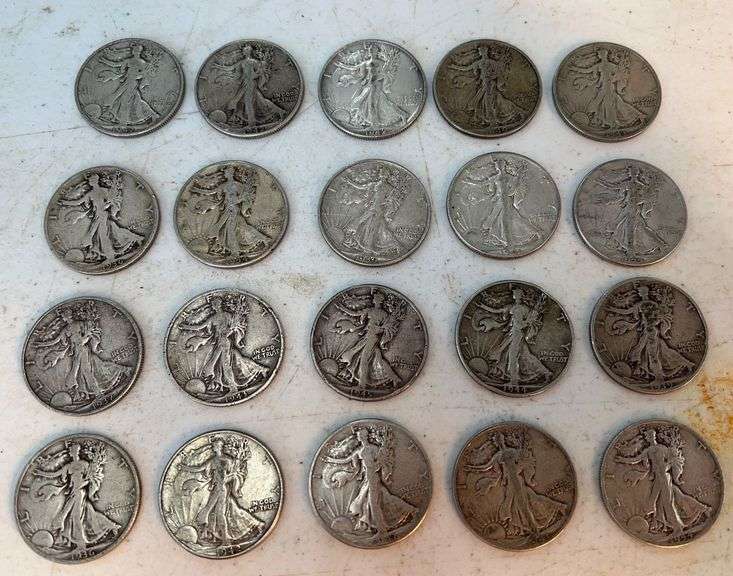 $10.00 Face Value Mixed Date Walking Liberty Half Dollars image