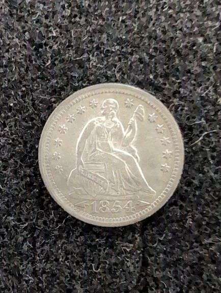 1854 SEATED HALF DIME WITH ARROWS image
