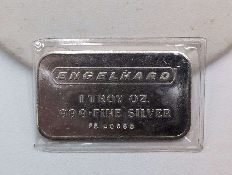 one ounce .999 fine silver Englehard bar image