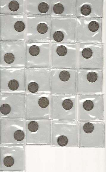 twenty-five mixed date Liberty V nickels image