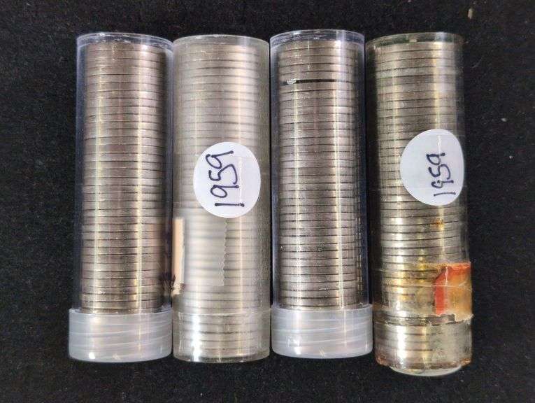FOUR ROLLS 1959 UNCIRCULATED JEFFERSON NICKEL ROLLS image