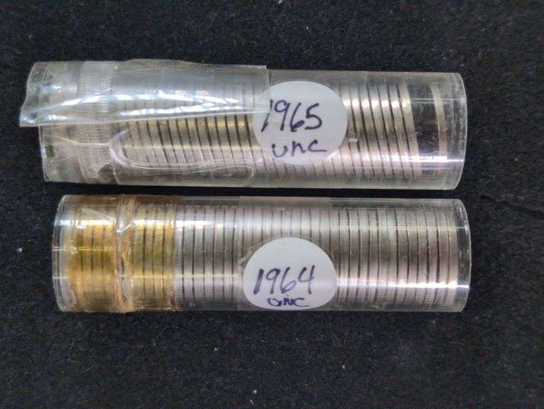 ONE ROLL 1964 ONE ROLL 1965: UNCIRCULATED JEFFERSON NICKEL ROLLS image