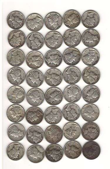 $4.00 Face Value Mercury Dimes image