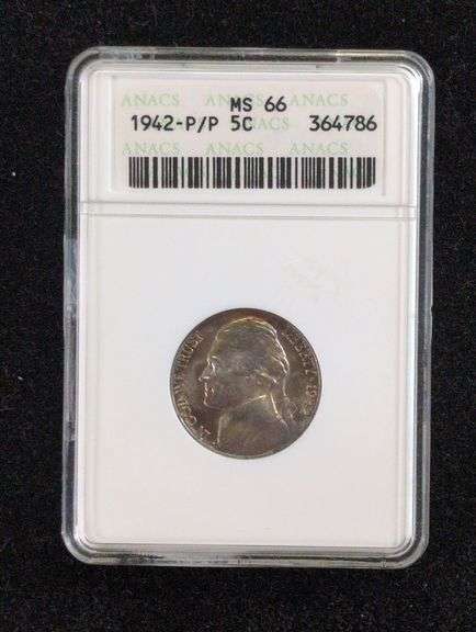 1942-P/P JEFFERSON NICKEL ANACS-MS66 image
