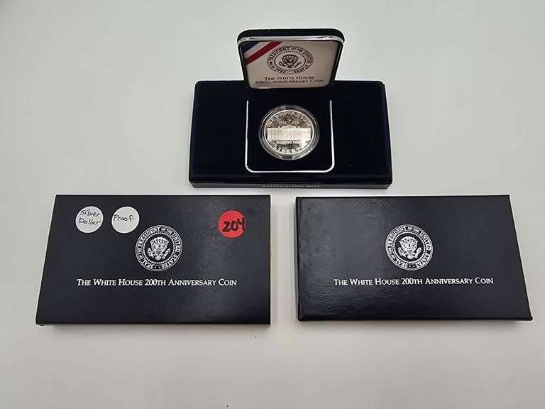 1992 White House 200th Anniversary Silver Dollar Proof with box and papers image