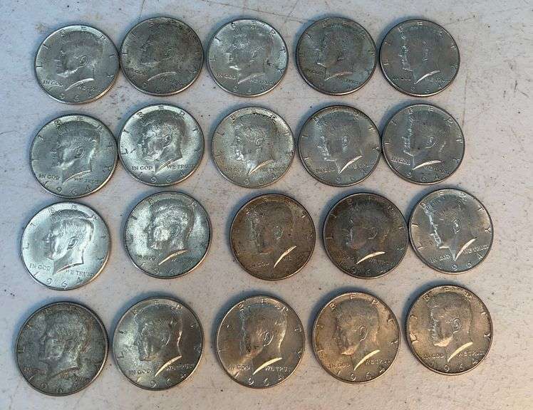 $10 face value 90% silver Kennedy Half Dollars image