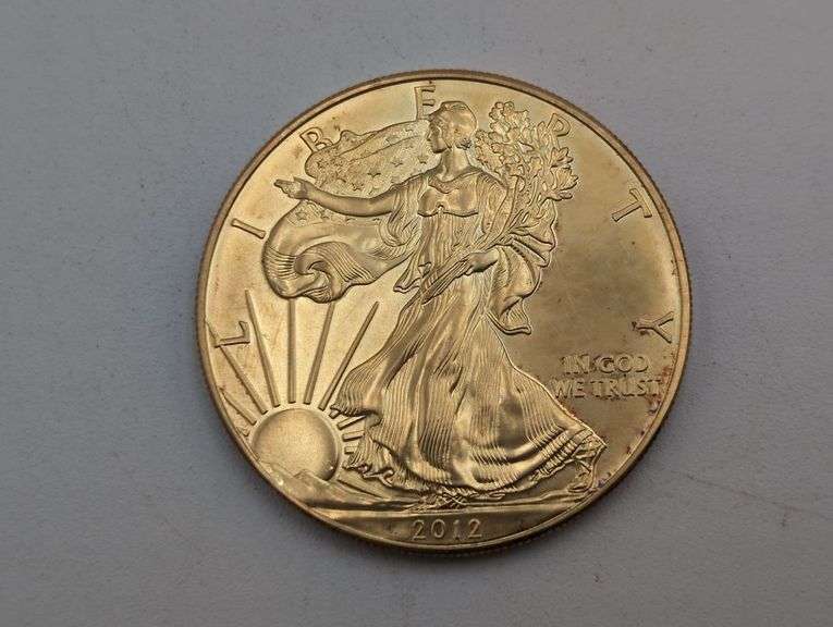 2012 one ounce American Silver Eagle gold colored image
