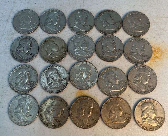 $10.00 Face Value Franklin Half Dollars 90% Silver Mixed Dates image