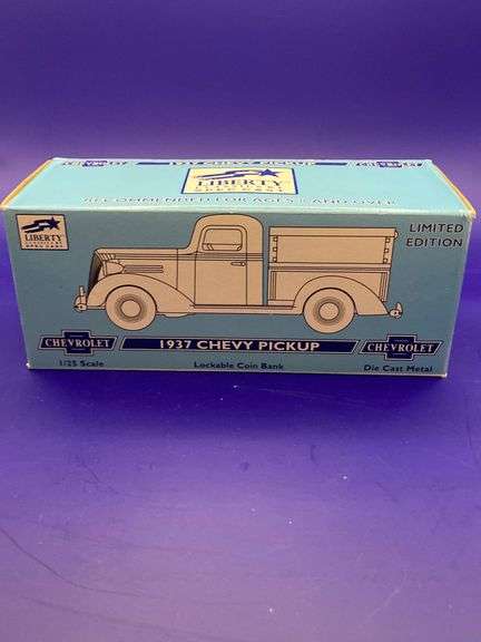 Liberty 1937 Chevy pickup coin bank w box