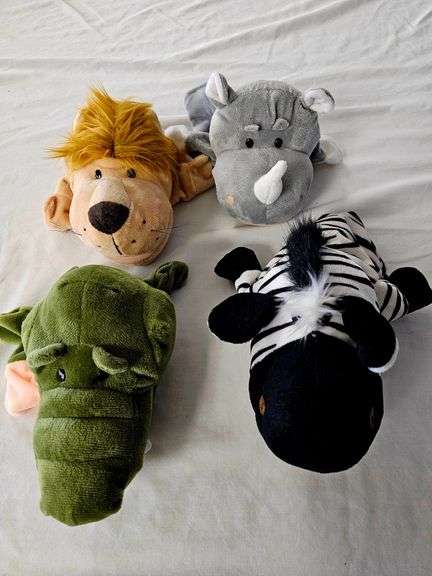 Four Plush Fabric Hand Puppets