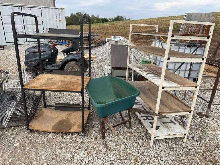 Rolling Shelves and Wheelbarrow image