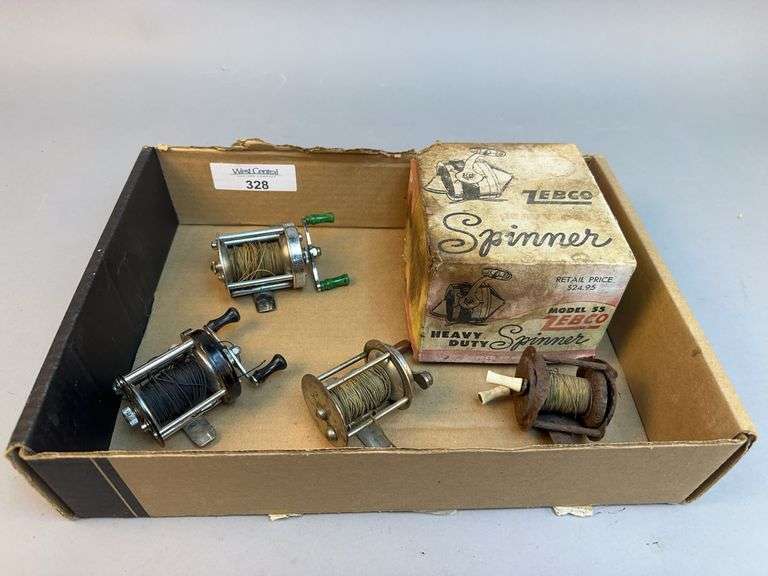 Lot of Five Fishing Reels Including Pflueger Akron and Zebco image