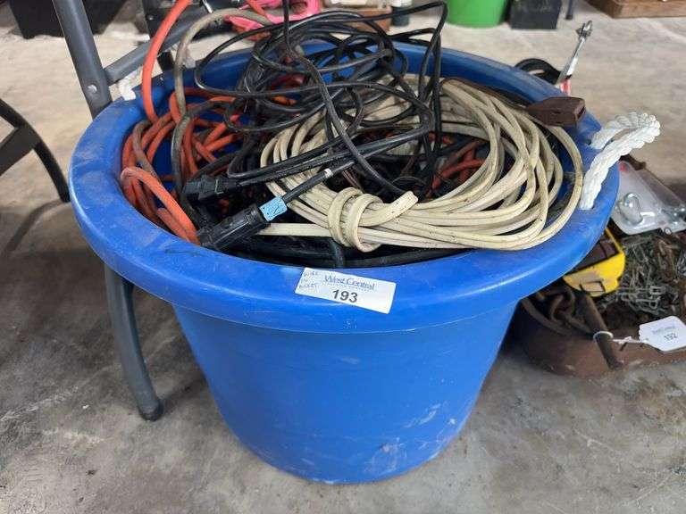 Tub of Wire, Electrical Cords and Cables image