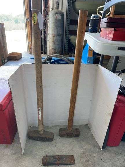 Two Sledgehammers and a Wood Splitting Wedge image