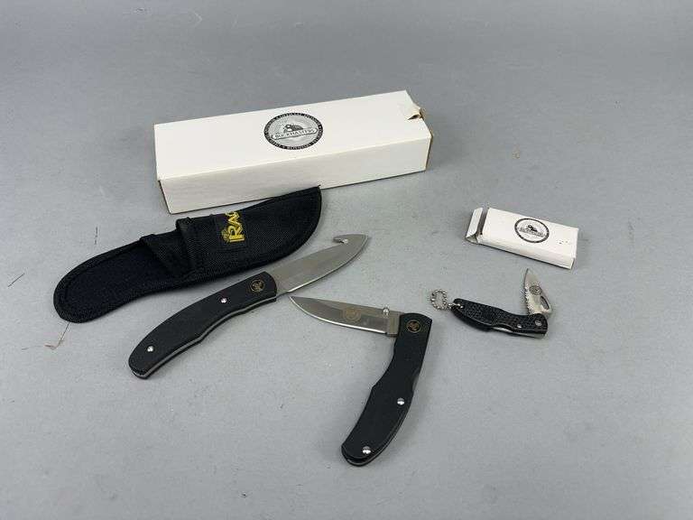 Buckmasters Knife Lot with Sheath & Mini Knife image