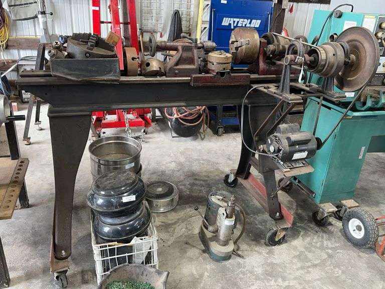 Metal Lathe with A.O. Smith Motor and Accessories image