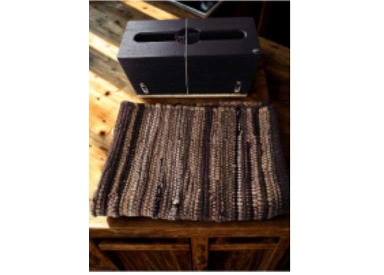 Paper Towel Dispenser and Rag Rug