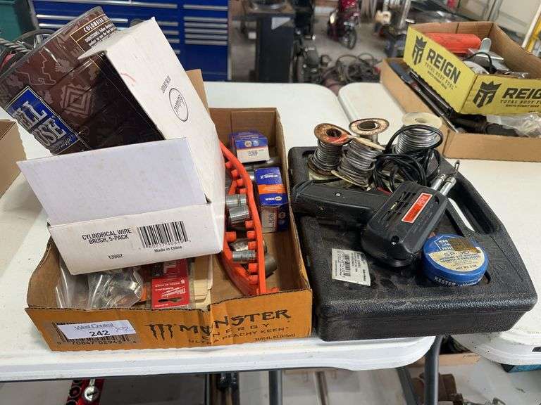 Tools Including Weller Soldering Gun, Milwaukee Sawzall Blades, Sockets and More image