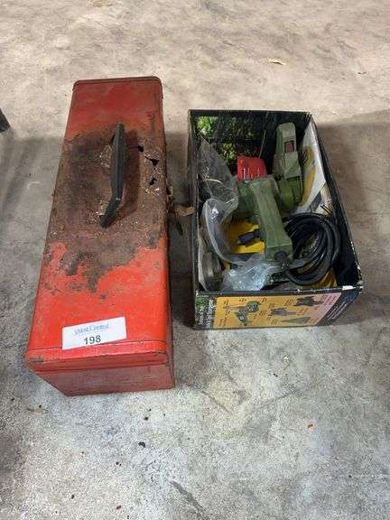 Toolbox with Hand Tools, Work Sharp Knife and Tool Sharpener image